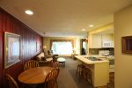 Open Living Room with Full Kitchen in Waterville Valley Condo
